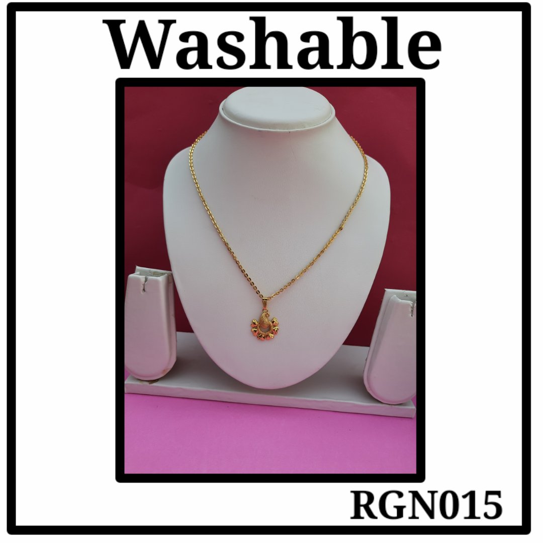 Gold Plated Pendant With Chain (RGN015) - Image 4