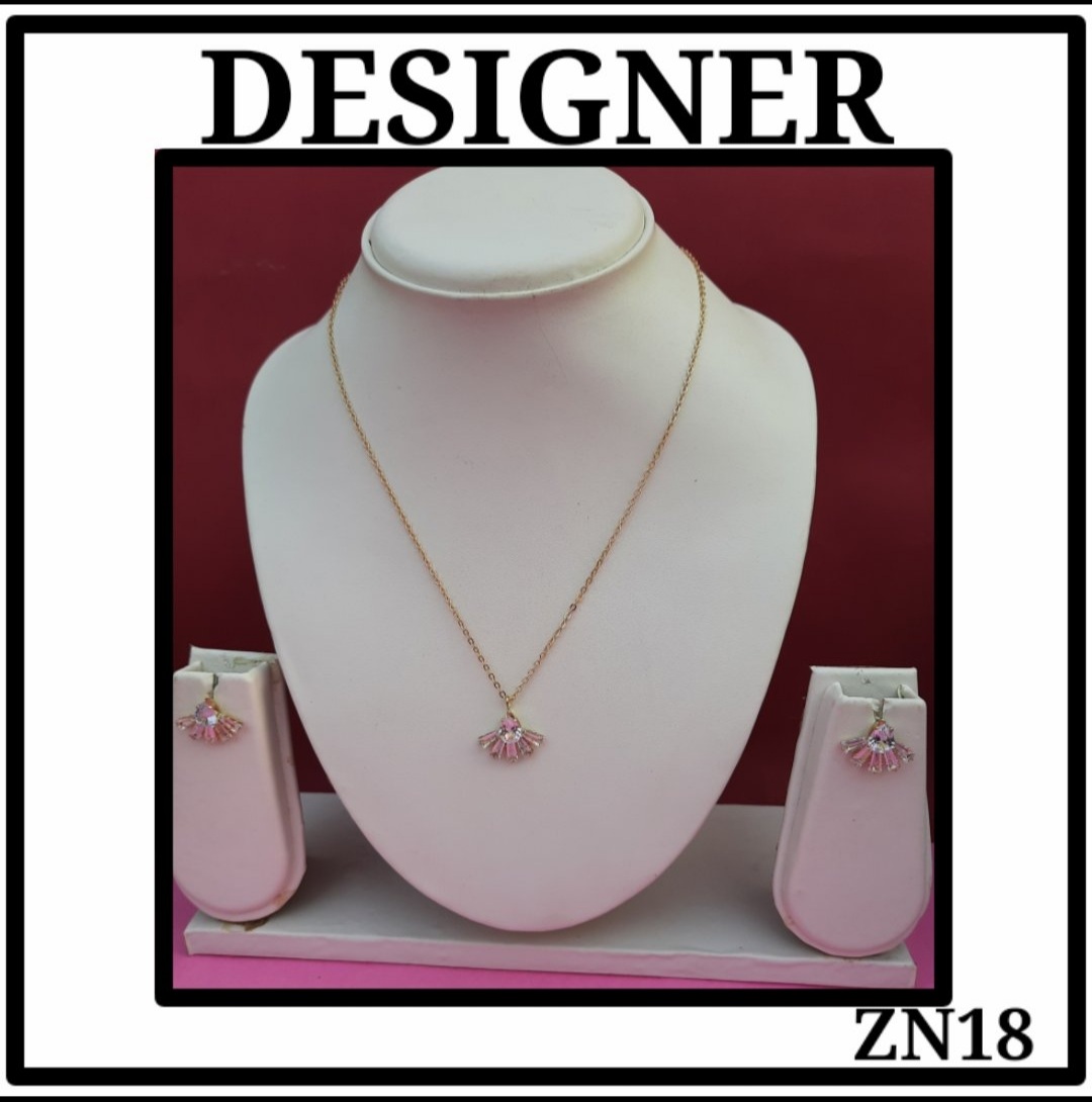 Designer Pendant with Chain and Earring (ZN18) - Image 2